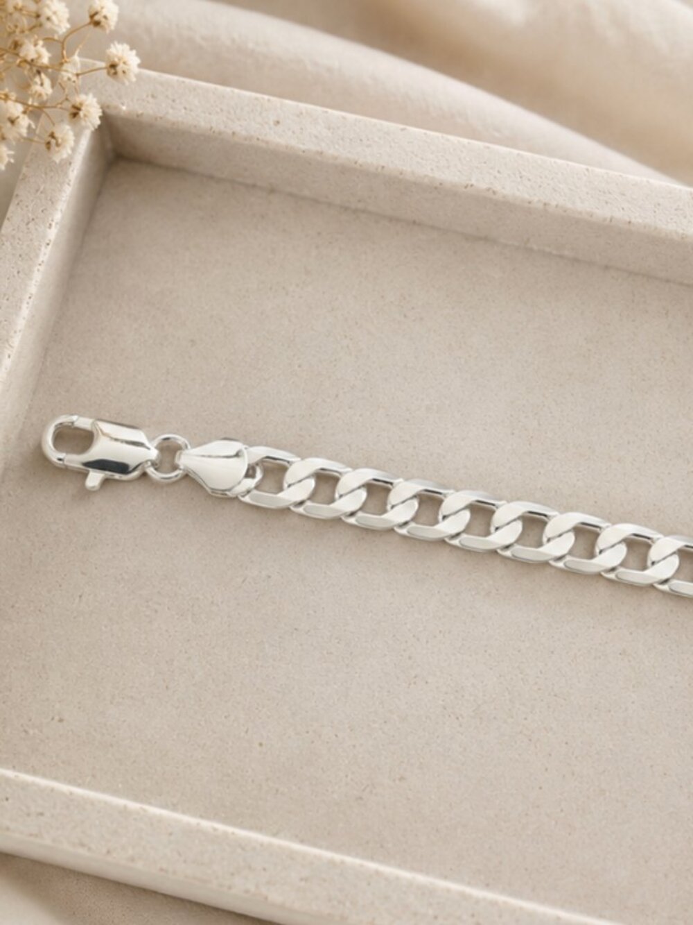 925 Sterling Silver Chunky Chain Link Bracelet Silver Large Link Bracelet 12 MM - Picture 3 of 3